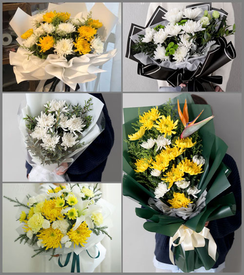 山东菏泽牡丹区黄堽镇白事花束代送